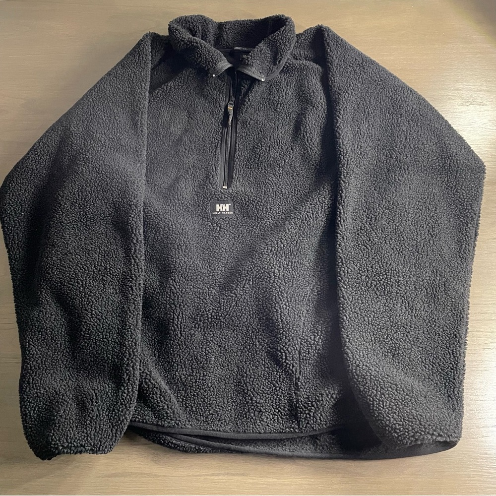 Helly Hansen Mens XXL Sherpa Fleece Quarter Zip Black Pullover Sweater